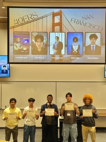 Team 49ers holding their Best Insight certificates at ASA DataFest 2026, Chico State